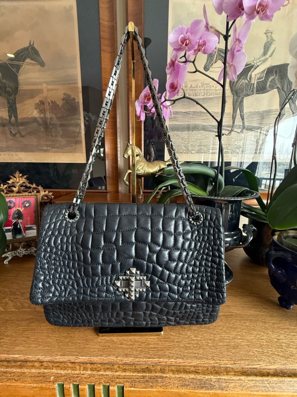 🩷❤️Stunning Lanvin Quilted Lambskin Leather Maxi XL Single Flap Bag❤️🩷